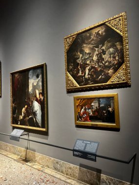Milan, İtalya, 6 Ekim 2024: Brera Müzesi resimleri. Milan 'daki sanat galerileri. 