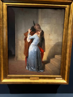Milan, İtalya, 6 Ekim 2024: Brera Müzesi resimleri. Milan 'daki sanat galerileri. 