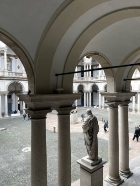 Milan, İtalya, 6 Ekim 2024: Brera Müzesi resimleri. Milan 'daki sanat galerileri. 