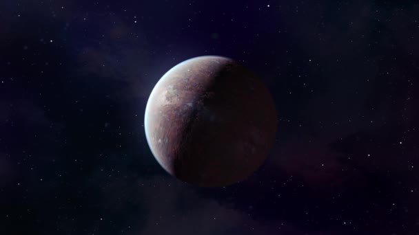 Ένας Κόκκινος Πλανήτης Παρόμοιος Τον Άρη Στο Φόντο Του Διαστήματος — Αρχείο Βίντεο