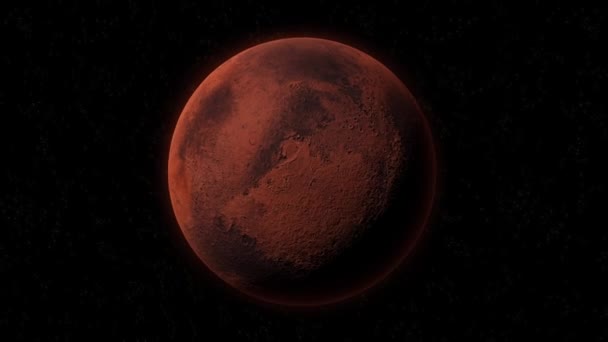 Камера Показывает Марс Разных Сторон Красная Планета Космосе Реалистичная Анимация — стоковое видео