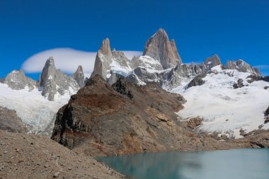 Patagonya 'nın güneyindeki Arjantin' in güzel dağları. Monte Fit Roy.