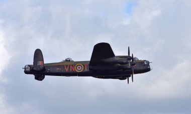 ICKwell, BEDFORDSHIRE, İNGİLTAN - 02 Temmuz 2023: Vintage Avro Lancaster 2..