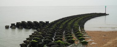 Coastal Defence  Groyne North Sea at Felixstowe clipart