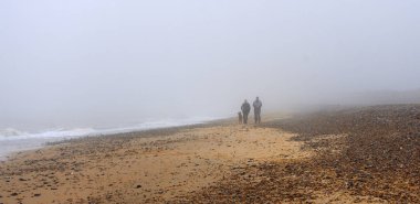 Siste Kumsalda Yürüyen Çift.