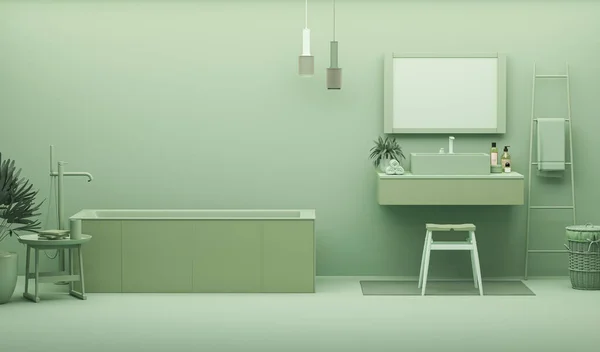 Grünes Badezimmer Innenfarbe Des Jahres 2023 Patelblaue Farbe Vorlage Modernes — Stockfoto