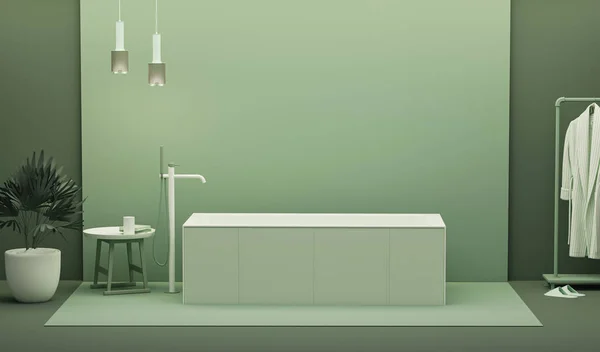 Grünes Badezimmer Innenfarbe Des Jahres 2023 Patelblaue Farbe Vorlage Modernes — Stockfoto