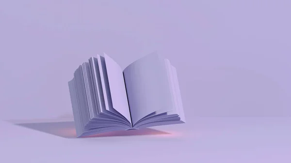 Bücher Isoliert Auf Pastellviolettem Hintergrund Buchkonzept Minimaler Stil Rendering Für — Stockfoto