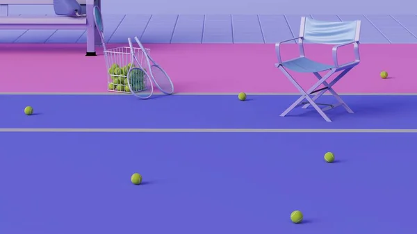 Minimale Zusammensetzung Für Sport Und Gesundes Konzept Tennisball Und Schläger — Stockfoto
