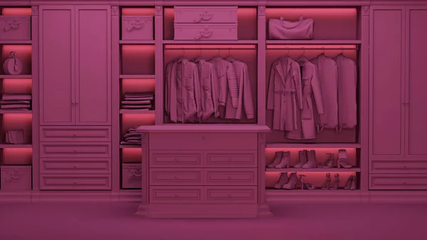 Viva Magenta Ist Eine Trendfarbe Des Jahres 2023 Begehbaren Kleiderschrank — Stockfoto