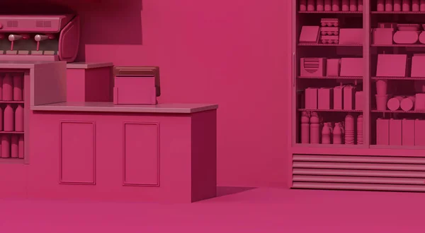 Viva Magenta Trendy Color Convenience Store Vending Machine Dark Pink — Stock Photo, Image