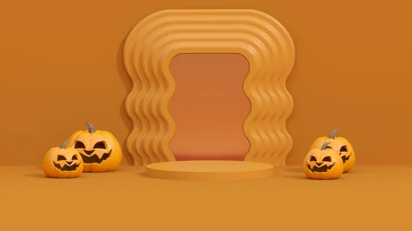 Halloween Background Podium Product Display Rendering — Zdjęcie stockowe