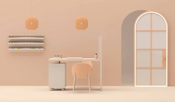 Beauty Spa Nail Salon Peach Fuzz Color Trend 2024 Background — Stockfoto