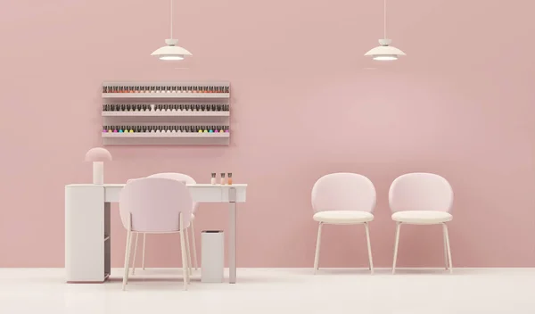 Beauty Spa Nail Salon Pastel Pink Color Trend 2024 Background — Stockfoto