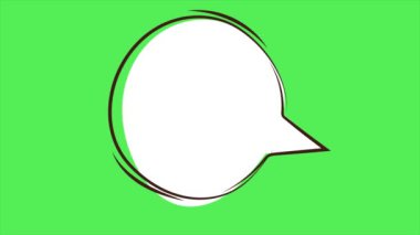 Açıklama videosu için yeşil ekran şablonlu Yuvarlak Kabarcık tarzı konuşma işareti. Piktogram, çizgi roman, anime. Web sitesi, açıklama videoları ve yazı tahtası hikayeleri için kullanışlı. Canlandırılmış simge. 