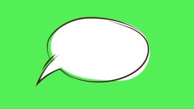 Açıklama videosu için yeşil ekran şablonlu balonlu konuşma işareti sembolü. Piktogram, çizgi roman, anime. Web sitesi, açıklama videoları ve yazı tahtası hikayeleri için kullanışlı. Canlandırılmış simge. 