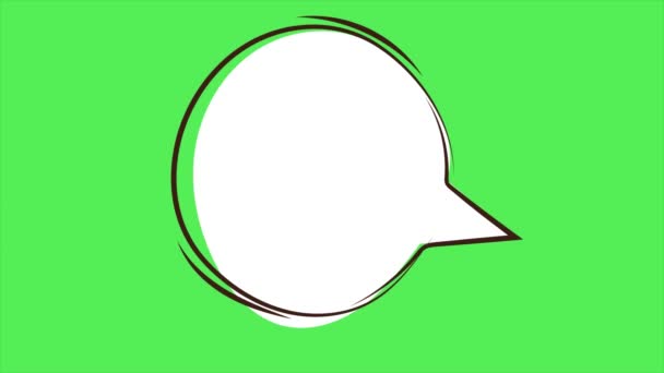 説明ビデオのための緑のスクリーン テンプレートが付いている円形の泡様式のトーク シンボル ピクトグラム アニメ ウェブサイト 説明ビデオ ホワイトボードストーリーに便利です アニメーションアイコン — ストック動画