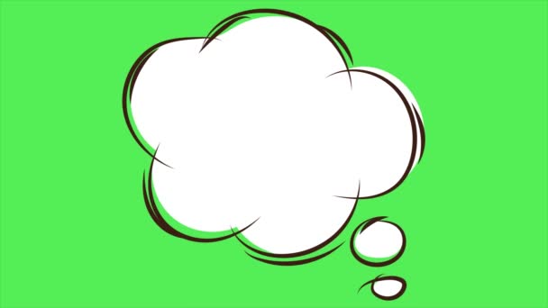 思考泡沫演讲动画动画空白文字视频隔离在绿色屏幕上 用于解说视频 弹出文本框 消息框动画图标 免费的版权费 — 图库视频影像