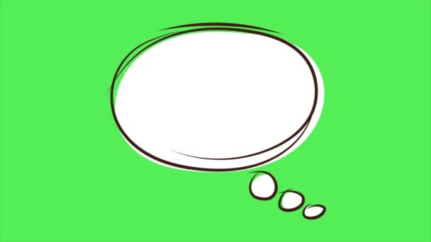 语音泡沫的文字 弹出文本框 消息框动画图标 绿色屏幕上的语音泡沫 泡泡风格的谈话标志符号与绿色屏幕模板的解释视频 免费的版权费 — 图库视频影像