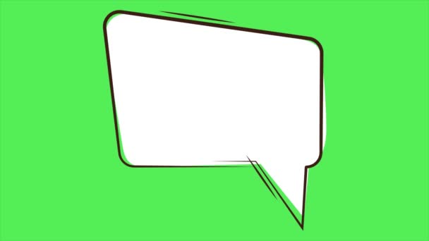 绿色屏幕上的矩形聊天框消息 4K视频动画泡沫消息 文本框风格的谈话标志符号与绿色屏幕模板的解释视频 免费的版权费 — 图库视频影像