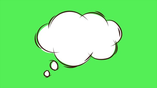 泡泡风格的演讲动画动画空白文字空间视频隔离在绿色屏幕上 带有绿色屏幕模板的思想风格对话符号 用于解释和故事板视频 — 图库视频影像