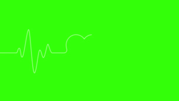 Corazón Late Animación Una Línea Con Pantalla Verde Corazón Formando — Vídeo de stock