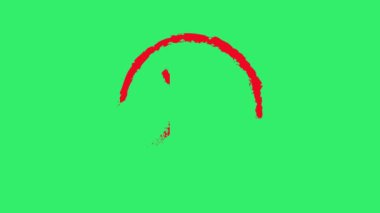 Çemberin etrafında yeşil arkaplanda işaretleyici animasyonu olan modern kırmızı haç işareti simgesi. Yasak, Yanlış, Hata, dur, başarısızlık ve 4k videosunda iptal simgesi animasyonu. Canlandırılmış çapraz işaret. 