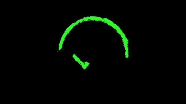 Современный Зеленый Галочку Значок Вокруг Круга Маркером Анимации Прозрачном Фоне — стоковое видео