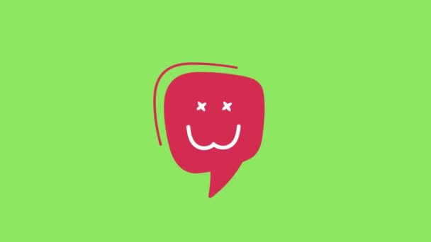 Smile Thought Bubble Style Textbox Sign Symbol Mit Green Screen — Stockvideo