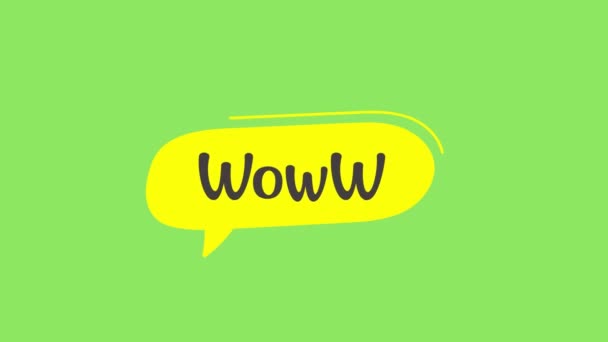 Woow Dachte Blase Stil Textbox Zeichen Symbol Mit Grünem Bildschirm — Stockvideo