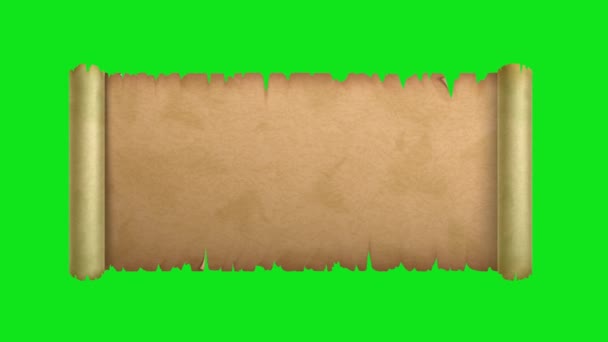 Старий Вінтажний Горизонтальний Закручений Коричневий Колір Літери Паперовий Прокрутка Або — стокове відео