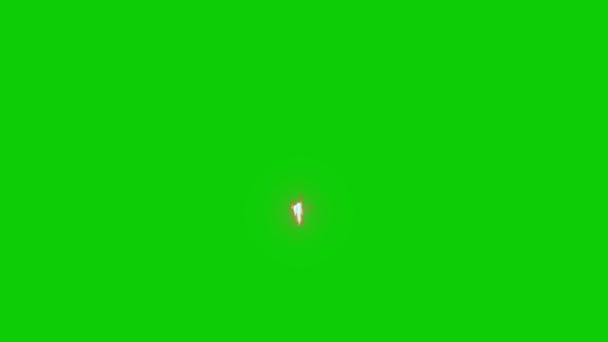 Animation Πυροτεχνημάτων Πολύχρωμα Γεωμετρικά Σχήματα Στην Πράσινη Οθόνη Φωτιά Ξεκινά — Αρχείο Βίντεο