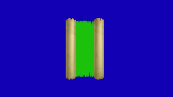 Старий Старовинний Горизонтально Закручений Саму Зелену Літеру Екрану Паперовий Прокрутка — стокове відео