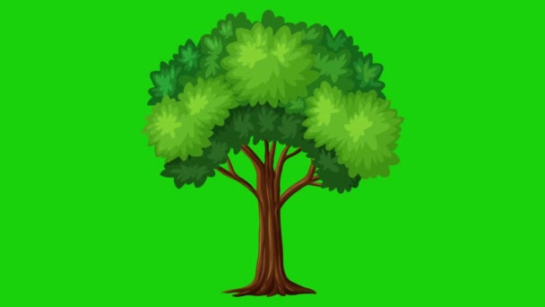 Árvore Animada Movendo Lentamente Com Vento Soprando Árvore Movendo Caules — Vídeo de Stock
