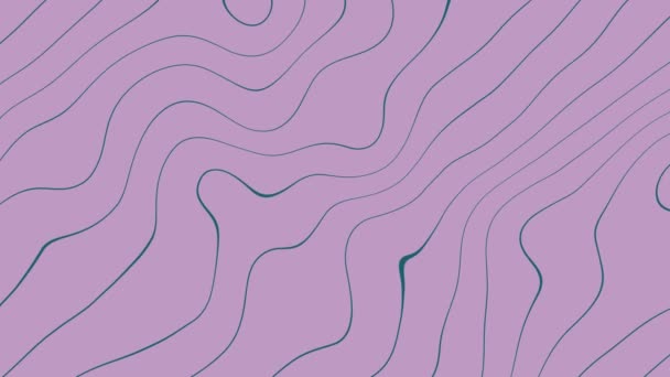 Wavy Dark Blue Lines Motion Graphic Purple Abstract Background Animation — Vídeo de Stock