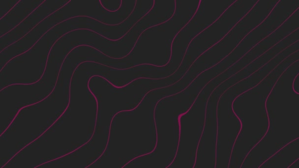 Vlnité Růžové Čáry Pohybová Grafika Černočerné Abstraktní Pozadí Animace Rozšiřte — Stock video