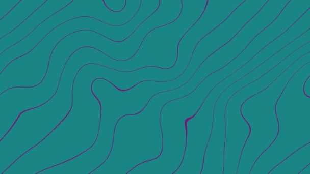 Ondulado Puple Linhas Motion Graphic Sea Green Abstract Background Animation — Vídeo de Stock