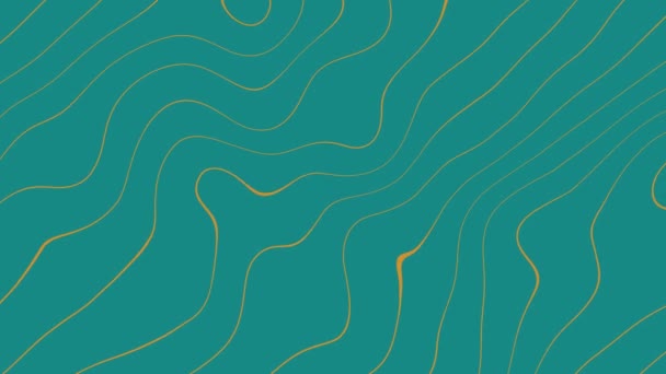 Linhas Laranja Onduladas Motion Graphic Sea Green Abstract Background Animation — Vídeo de Stock