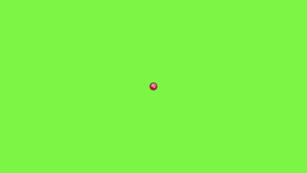 Basma Tişinin Animasyonu Yuvarlak Kırmızı Düğme Yeşil Ekran Arkaplanı Nda — Stok video