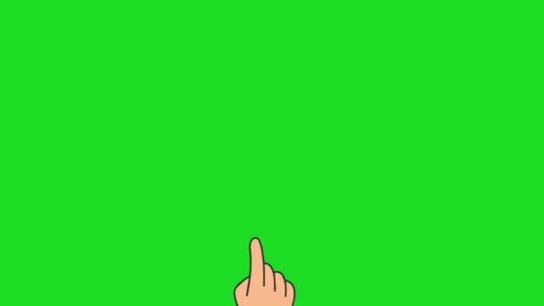 Mão Pacote Animação Gesto Isolado Tela Verde Toque Único Ação — Vídeo de Stock