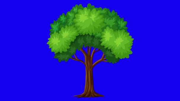 Κινουμένων Σχεδίων Δέντρο Κινείται Αργά Άνεμο Φυσάει Δέντρο Κινείται Μίσχους — Αρχείο Βίντεο
