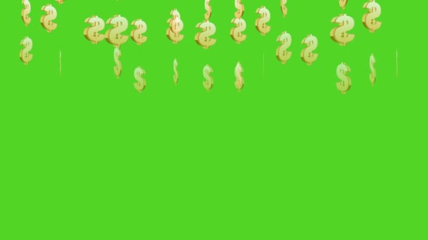Animation Falling Yellow Color Doller Sign Animated Shower Finance Wealth — Stock Video