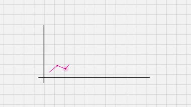 Grafik arkaplanı ve yeşil ekrana karşı eksenli tek çizgi grafiği. Borsa eğiliminin iş veri grafiği çizelgesi. Çizelge işi konsepti. Sunumunuz için animasyon. Alfa kanalı.