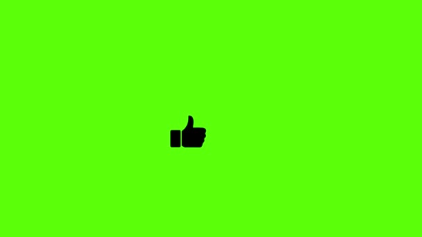 喜欢的2D动画 不像大拇指向上敲击图标 变成蓝色图标 绿色屏幕 适用于社交媒体 信息图形 阿尔法频道4K — 图库视频影像