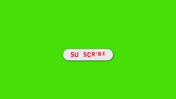 Анимация Кнопки Подписки Нажатие Вручную Изменение Цвета Зеленый Экран Вашего — стоковое видео