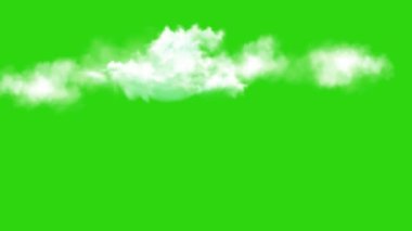 Yeşil ekran arka planında hareket eden bulutlar grafik efektleri. 4K çözünürlüğüyle hareket eden beyaz bulutlar. Arkaplan rengini, karikatür sahnelerini, manzara videolarını değiştirmek için kullanılabilir. 