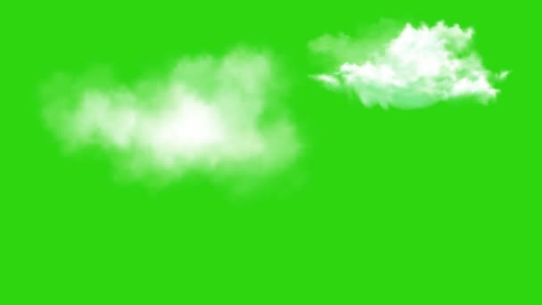 Poruszające Się Chmury Ruch Efekty Graficzne Zielonym Tle Ekranu Poruszające — Wideo stockowe