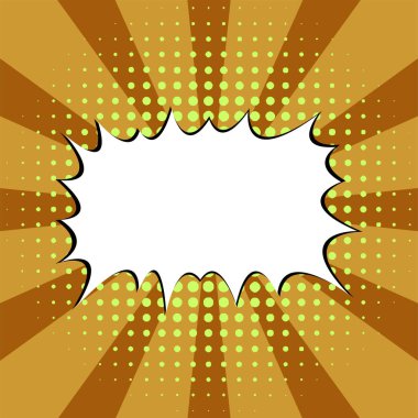 Çizgi roman tarzında flaş satış. Sarı kahverengi Pop sanat eseri. Çizgi roman tarzı. Soyut patlama. Satış afişleri, reklam ilanları, kartvizitler, broşürler, sosyal medya. Özel metin için metin kutusu. Yarı ton etkisi. Düzenlenebilir