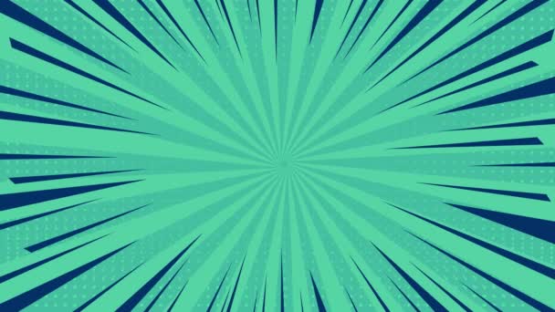 Teal Fond Bleu Dans Pop Art Style Comique Simple Écran — Video