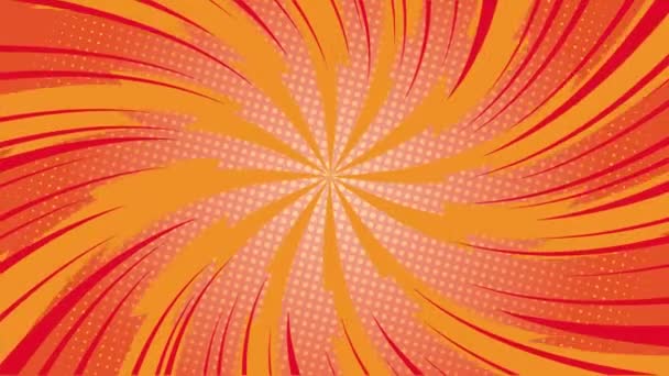 아트와 재미있는 스타일의 오렌지 간단한 버스트 애니메이션 잎으로 자전하는 활기찬 — 비디오